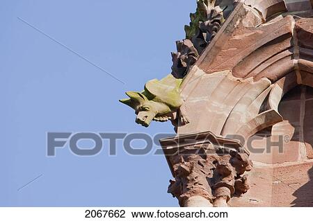 Stock Image - Gargoyle Gutter Spout Of The Cathedral Of Notre Dame, Strasbourg, France. Fotosearch