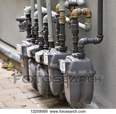 Gas meters, near Hamilton; Ontario, Canada View Large Photo Image Stock Photo - Gas meters, near Hamilton; Ontario, Canada. Fotosearch