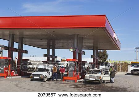 Gas Station Near Tangier; Morocco View Large Photo Image Stock Photo - Gas Station Near Tangier; Morocco. Fotosearch