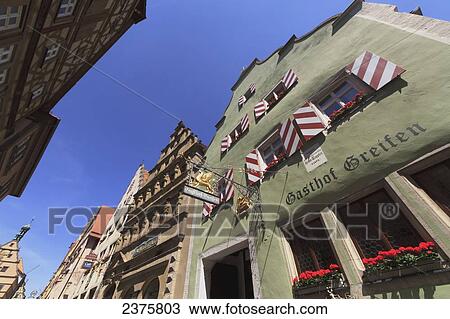 Stock Image - Gasthof zum Greifen, Rothenburg-ob-der-Tauber, Bavaria, Germany. Fotosearch