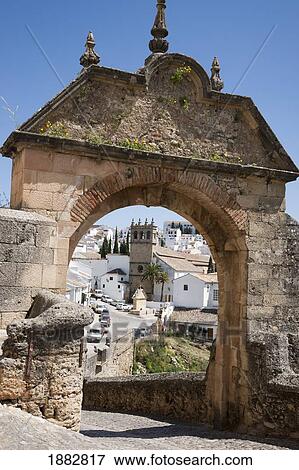 Stock Photo - Gate Of Phillip V; Ronda, Malaga, Andalusia, Spain. Fotosearch