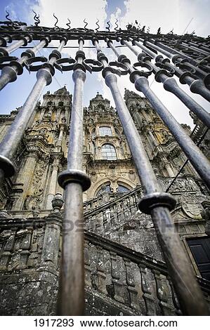 Stock Image - Gates To Cathedral In Santiago De Compostela. Fotosearch