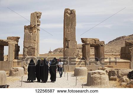 Gateway into Hall of 100 Columns; Persepolis, Iran View Large Photo Image Stock Photo - Gateway into Hall of 100 Columns; Persepolis, Iran. Fotosearch