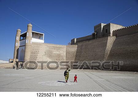 Stock Image - Gateway of Ark Fortress and Registan; Bukhara, Uzbekistan. Fotosearch