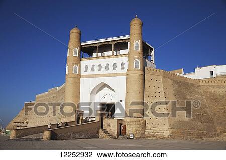 Stock Image - Gateway of the Ark Fortress, Old Town; Bukhara, Uzbekistan. Fotosearch