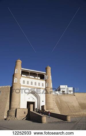 Stock Image - Gateway of the Ark Fortress, Old Town; Bukhara, Uzbekistan. Fotosearch