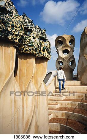 Stock Photograph - Gaudi's 'la Pedrera', Passeig De Gracia. Fotosearch