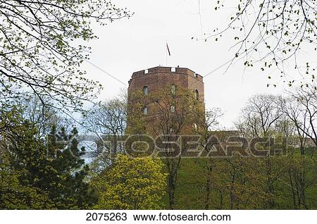 Stock Image - Gediminas' Castle In The Upper Castle Area, Vilnius, Lithuania. Fotosearch