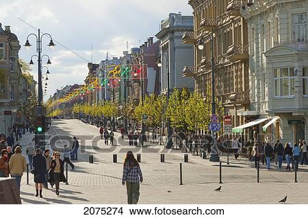 Picture - Gedimino Prospekt, Vilnius, Lithuania. Fotosearch