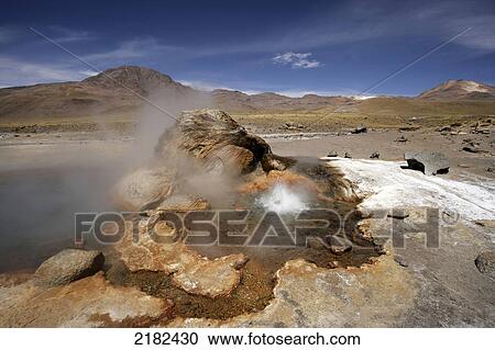Stock Image - Geiseres Del Tatio Near San Pedro De AtacamaChile. Fotosearch