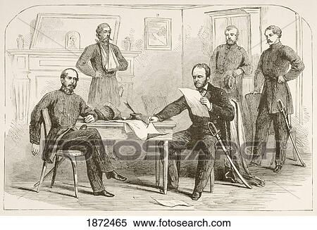 General Joseph Eggleston Johnston Surrenders The Army Of Tennessee To General William Tecumseh Sherman At Bennett Place, North Carolina, April 1865. From A 19Th Century Illustration. View Large Photo Image Stock Photography - General Joseph Eggleston Johnston Surrenders The Army Of Tennessee To General William Tecumseh Sherman At Bennett Place, North Carolina, April 1865. From A 19Th Century Illustration.. Fotosearch