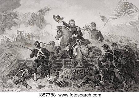 General Lyons Charge At The Battle Of Wilsons Creek Missouri 1861 In Which He Was Killed. Lyons Was First Union General To Be Killed In The Civil War. View Large Photo Image Stock Photo - General Lyons Charge At The Battle Of Wilsons Creek Missouri 1861 In Which He Was Killed. Lyons Was First Union General To Be Killed In The Civil War.. Fotosearch