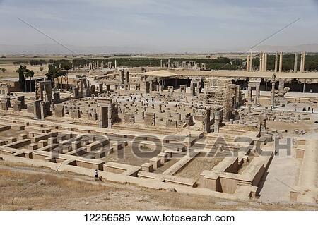 Stock Photography - General view of Persepolis from tomb of Artaxerxes II; Persepolis, Iran. Fotosearch