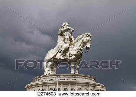 Genghis Khan Equestrian Statue designed by sculptor D. Erdenebileg and architect J. Enkhjargal, Tsonjin Boldog, T÷v Province, Mongolia View Large Photo Image Stock Image - Genghis Khan Equestrian Statue designed by sculptor D. Erdenebileg and architect J. Enkhjargal, Tsonjin Boldog, T÷v Province, Mongolia. Fotosearch