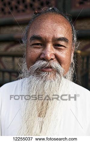 Gentleman with fantastic beard; Beijing, China View Large Photo Image Stock Photo - Gentleman with fantastic beard; Beijing, China. Fotosearch