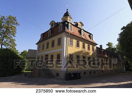 Stock Image - Gentlemen's lodge by the Schloss Belvedere palace, Weimar, Thuringia, Germany. Fotosearch