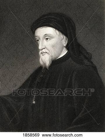 Stock Photo - Geoffrey Chaucer, C. 1342/3-1400. English Writer. From The Book ÃƒÂ¢Ã¢â€šÂ¬Ã…â€œGallery Of PortraitsÃƒÂ¢Ã¢â€šÂ¬Ã‚Â Published London 1833.. Fotosearch