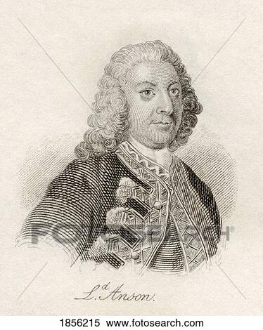 Stock Photography - George Anson, 1St Baron Anson 1697 - 1762. British Admiral And Wealthy Aristocrat, Noted For His Circumnavigatiion Of The Globe. From The Book Crabb's Historical Dictionary Published 1825.. Fotosearch