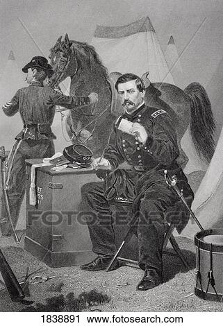 Stock Image - George Brinton Mcclellan 1826 - 1885. Union General During American Civil War. From Painting By Alonzo Chappel. Fotosearch
