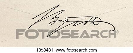 Stock Image - George Gordon, Lord Byron, 1788-1824. Signature. English Romantic Poet. From The Book ÃƒÂ¢Ã¢â€šÂ¬Ã…â€œNational Portrait Gallery Volume IÃƒÂ¢Ã¢â€šÂ¬Ã‚Â Published 1830.. Fotosearch