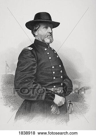 Stock Photo - George H. Thomas 1816 To 1870. Union General During American Civil War. From Photograph By Matthew Brady. Fotosearch