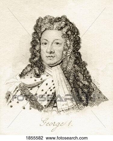 Stock Image - George I Georg Ludwig, 1660-1727 King And Elector Of Hanover And King Of Great Britain And Ireland From The Book Crabbs Historical Dictionary Published 1825. Fotosearch