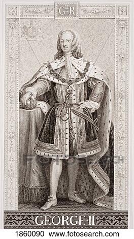 Stock Image - George Ii, 1683-1760 King Of England (1727-1760) Engraved By T. Brown Drawn By J. L. Williams After Zeeman. From The Book ÃƒÂ¢Ã¢â€šÂ¬Ã…â€œIllustrations Of English And Scottish HistoryÃƒÂ¢Ã¢â€šÂ¬Ã‚Â Volume Ii. Fotosearch