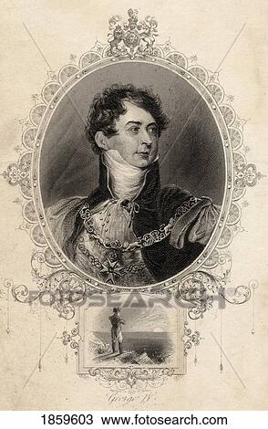 Stock Image - George Iv, 1762-1830. King Of Great Britain And Ireland, And King Of Hanover, 1820-1830. Old Print.. Fotosearch