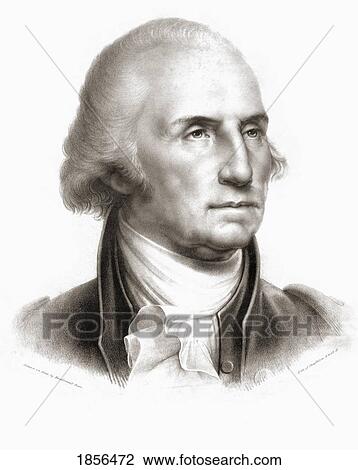 Stock Image - George Washington 1732 - 1799 First President Of The United States Of America After An Original Work By Rembrandt Peale. Fotosearch
