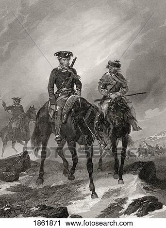 Stock Image - George Washington 1732 To 1799 On His Mission To Ohio In 1754 After Alonzo Chappel From Life And Times Of Washington Volume 1 Published 1857. Fotosearch