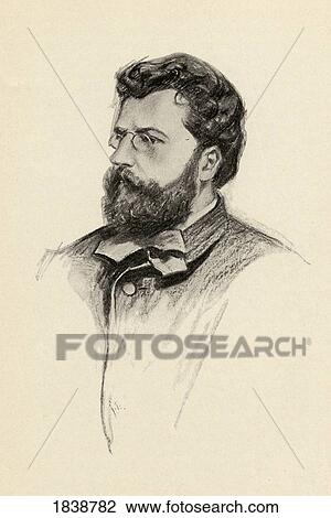 Stock Image - Georges Bizet, 1838-1875. French Composer. Portrait By Chase Emerson. American Artist 1874-1922. Fotosearch