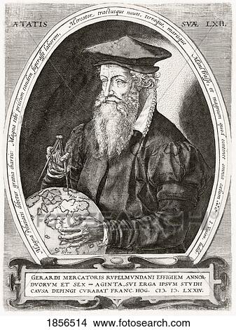 Picture - Gerardus Mercator 1512 To 1594 Flemish Cartographer After A 19Th Century Illustration. Fotosearch