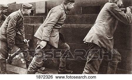 German Soldiers In Trench Holding Hand Grenades During World War I. From The Illustrated War News, 1915. View Large Photo Image Stock Photograph - German Soldiers In Trench Holding Hand Grenades During World War I. From The Illustrated War News, 1915.. Fotosearch