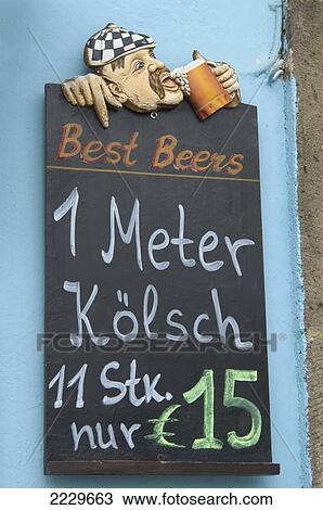 Germany, Beer Sign Outside Pub; Cologne View Large Photo Image Stock Image - Germany, Beer Sign Outside Pub; Cologne. Fotosearch
