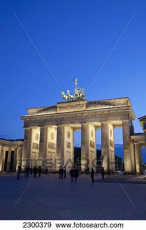 Germany, Brandenburg Gate at dusk; Berlin View Large Photo Image Stock Photo - Germany, Brandenburg Gate at dusk; Berlin. Fotosearch