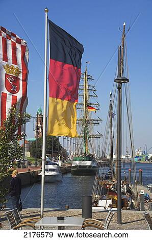 Stock Photo - Germany, Bremen, Bremerhaven, Historic Docks. Fotosearch