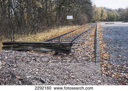 Stock Image - Germany, Buchenwald, Buchenwald Concentration Camp, End of rail line. Fotosearch