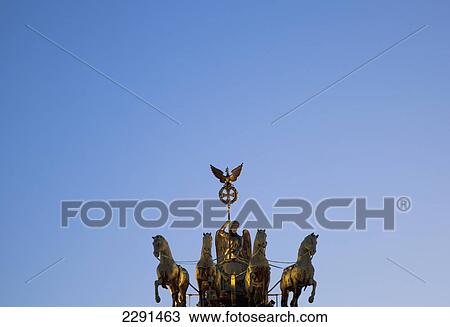 Germany, Quadriga on top of Brandenburg Gate; Berlin View Large Photo Image Stock Image - Germany, Quadriga on top of Brandenburg Gate; Berlin. Fotosearch