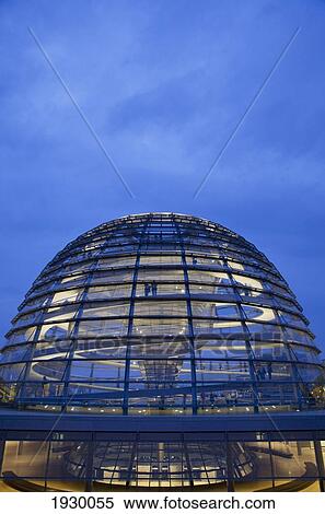 Stock Photography - Germany, Reichstag Building dome at dusk; Berlin. Fotosearch