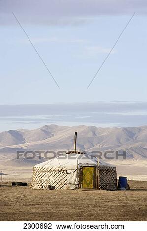 Gers And Steppe Near Karkhorin; Mongolia View Large Photo Image Stock Image - Gers And Steppe Near Karkhorin; Mongolia. Fotosearch