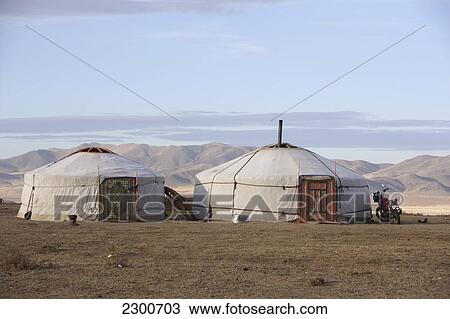 Gers And Steppe Near Karkhorin; Mongolia View Large Photo Image Stock Image - Gers And Steppe Near Karkhorin; Mongolia. Fotosearch