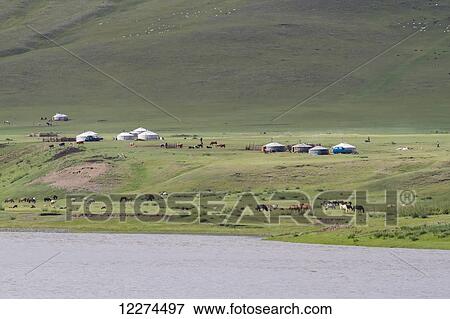 Gers (yurts) by the Orkhon River, Kharkhorin (Karakorum),? v÷rkhangai Province, Mongolia View Large Photo Image Stock Photo - Gers (yurts) by the Orkhon River, Kharkhorin (Karakorum),? v÷rkhangai Province, Mongolia. Fotosearch