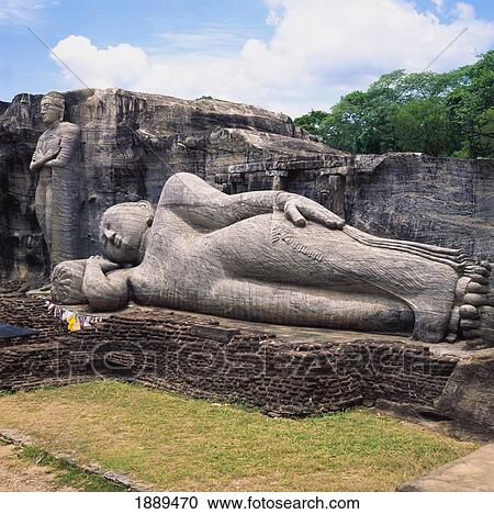 Stock Image - Giant Reclining Buddha. Fotosearch