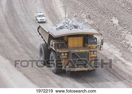 Stock Photo - Giant Truck Laden With Ore At Chuquicamata, The Largest Open Pit Copper Mine In The World, Antofagasta Region, Chile. Fotosearch