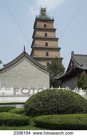 Picture - Giant Wild Goose Pagoda; Xi'an, Shaanxi, China. Fotosearch