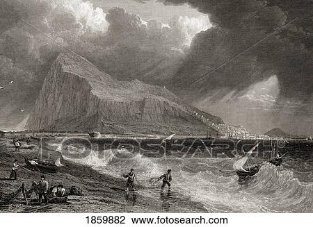 Gibraltar From The Bay Side. From The Original Painting By Lt. Col. Batty F. R. S., From The Book “Select Views Of Some Of The Principal Cities Of Europe†Published London 1832. Engraved By George Cook, 1830. View Large Photo Image Stock Image - Gibraltar From The Bay Side. From The Original Painting By Lt. Col. Batty F. R. S., From The Book “Select Views Of Some Of The Principal Cities Of Europe†Published London 1832. Engraved By George Cook, 1830.. Fotosearch