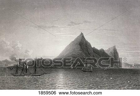 Gibraltar With Steam Ship And Sailing Ship. 19Th Century. Artist: Bouquet. Engraver: Lamperiere View Large Photo Image Stock Photograph - Gibraltar With Steam Ship And Sailing Ship. 19Th Century. Artist: Bouquet. Engraver: Lamperiere. Fotosearch