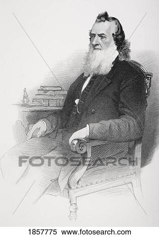 Stock Photography - Gideon Welles 1802 To 1878. U. S. Secretary Of The Navy Under Presidents Abraham Lincoln & Andrew Johnson. From Photograph By Matthew Brady. Fotosearch