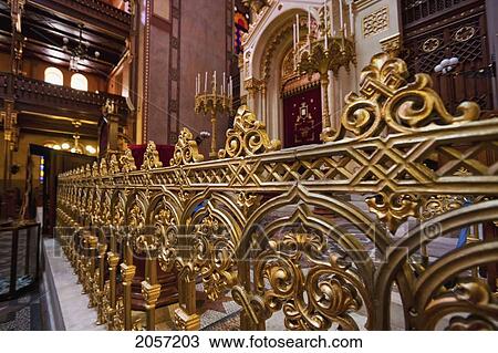 Gilded Fence Along The Torah Ark Of The Great Synagogue On Dohany Street, Budapest, Hungary View Large Photo Image Stock Image - Gilded Fence Along The Torah Ark Of The Great Synagogue On Dohany Street, Budapest, Hungary. Fotosearch