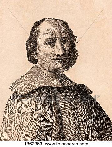 Stock Image - Giovanni Lanfranco 1582-1647 Italian Artist From 75 Portraits Of Celebrated Painters From Authentic Originals Etched By James Girtin Published London 1817. Fotosearch